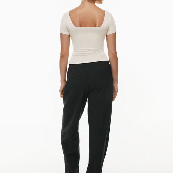 NWT Aritzia CONTOUR Squareneck Short Sleeve Light Birch S - Picture 7 of 10